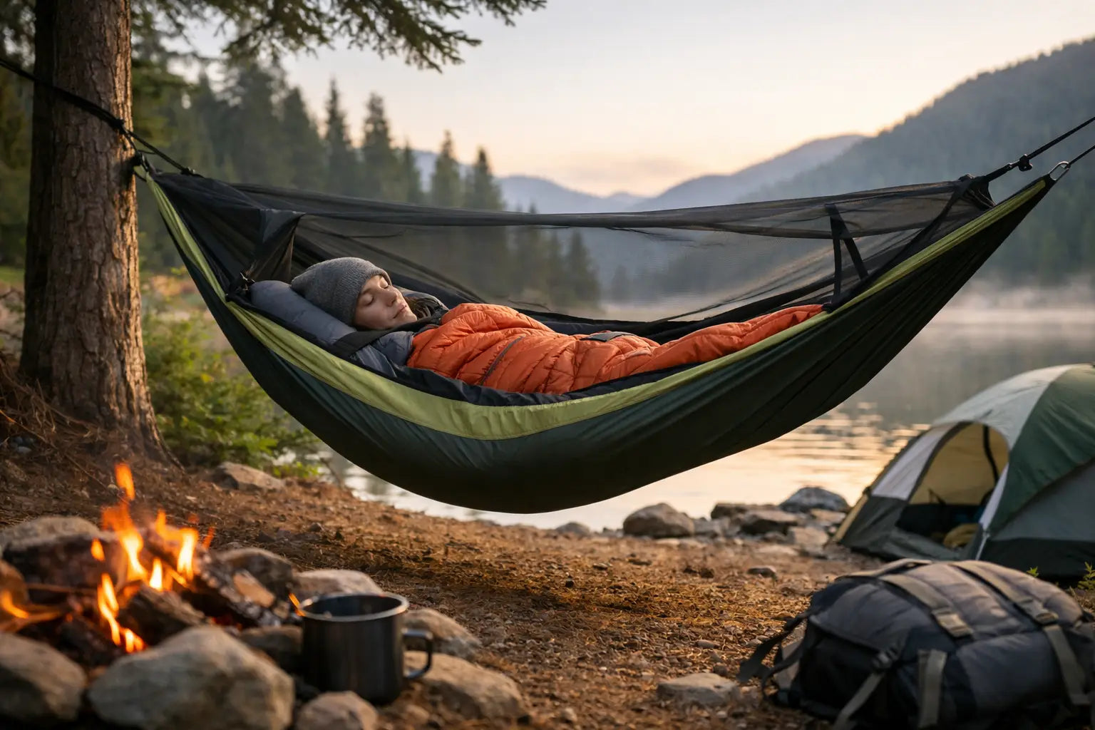 Hamac camping pour mieux dormir en plein air