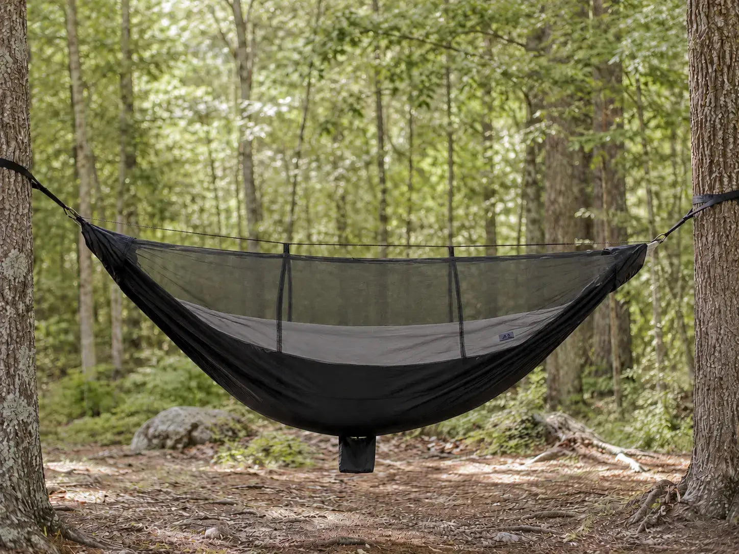 hamac avec moustiauire dans le bois