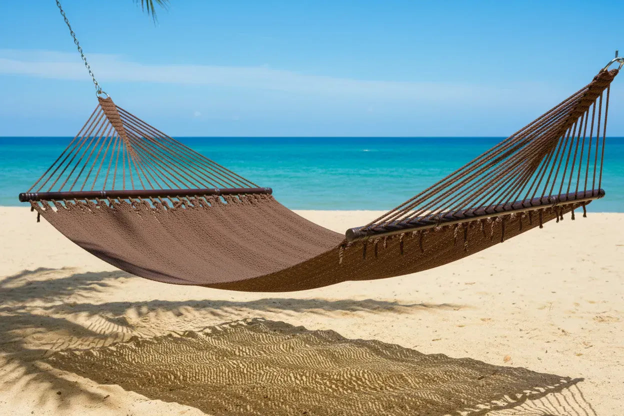 Hamac Univers Hammock Bundle Ensemble Hamac Ultime pour le Jardin – Hamac Deluxe en Corde de Polyester avec Support 3 Poutres, Porte-Gobelet et Sac de Transport