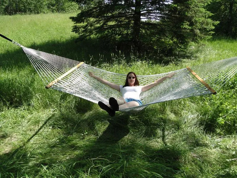 Hamac Univers Hammock Kit Hamac double en corde de coton avec sangles de fixation et sac de transport inclus 642135812181 50501-PWT+HTS-B+SBHC