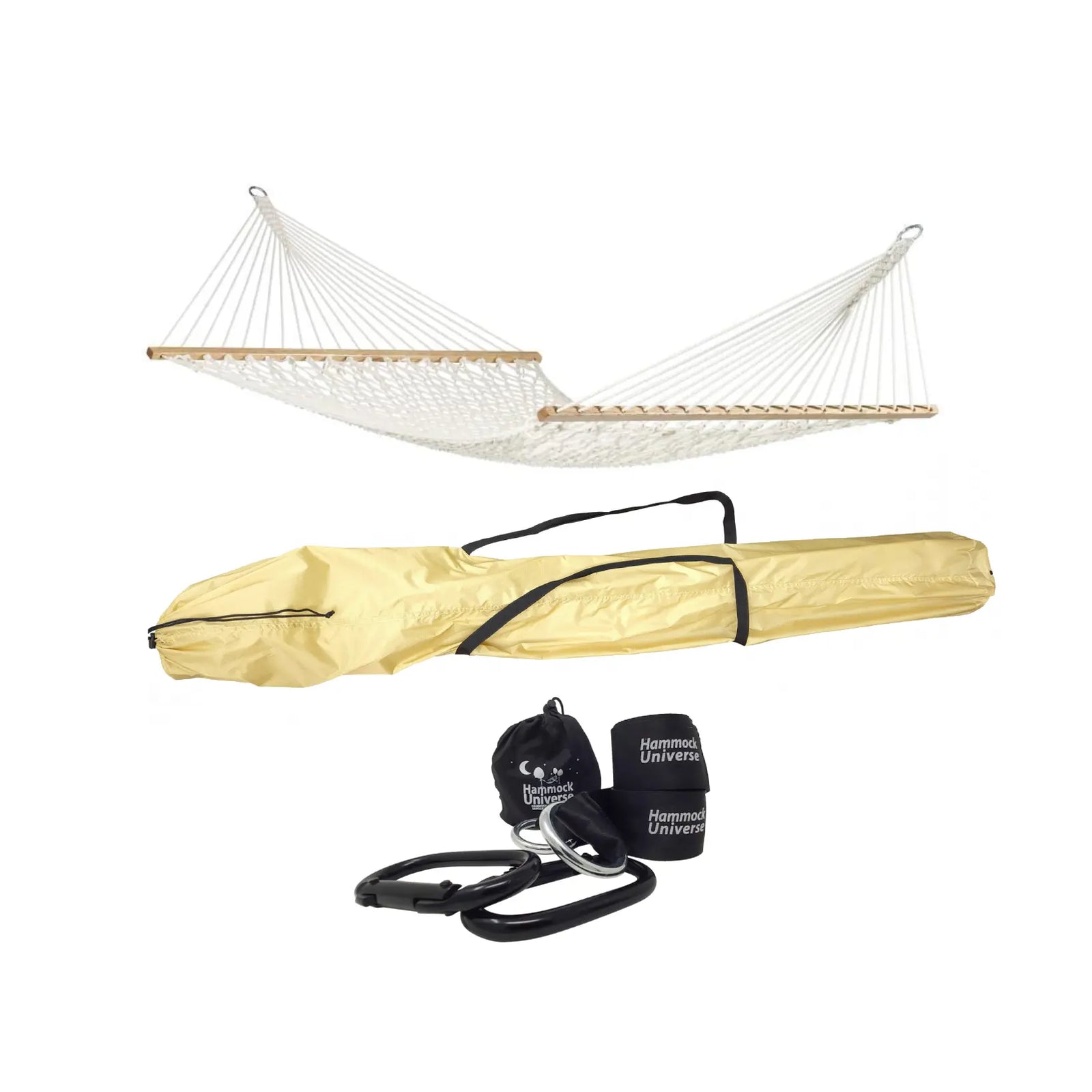 Hamac Univers Hammock Kit Hamac double en corde de coton avec sangles de fixation et sac de transport inclus 642135812181 50501-PWT+HTS-B+SBHC