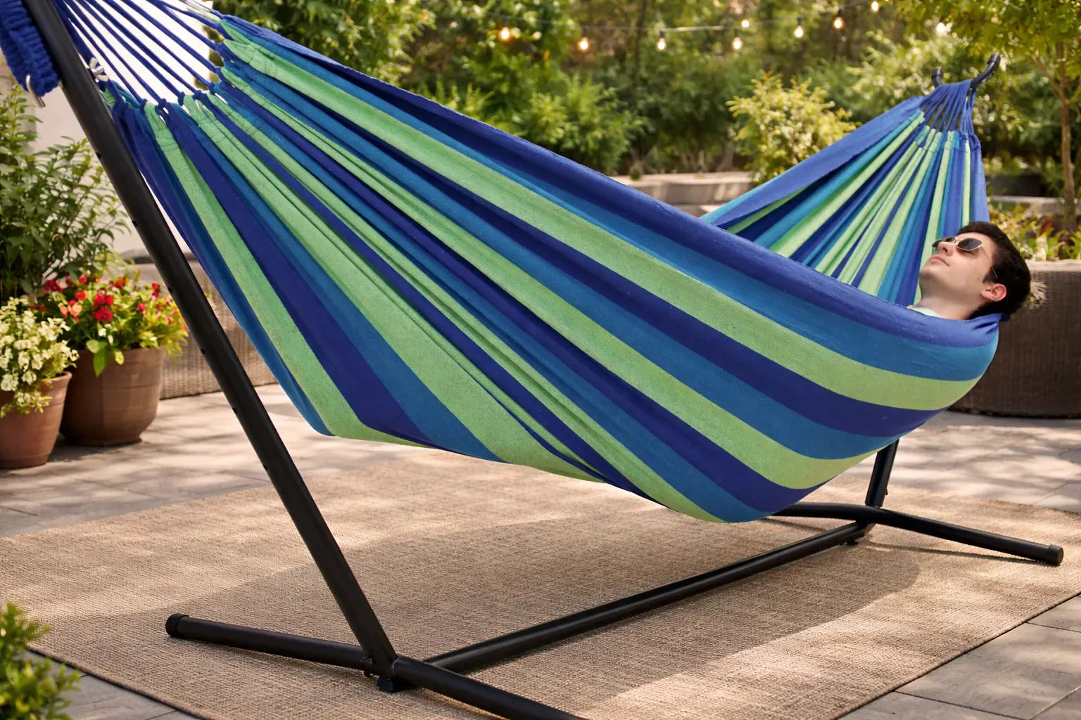 Hamac Univers Ensembles Hamac avec Support Hamac style brésilien double de luxe avec Support Universel 20138+75121