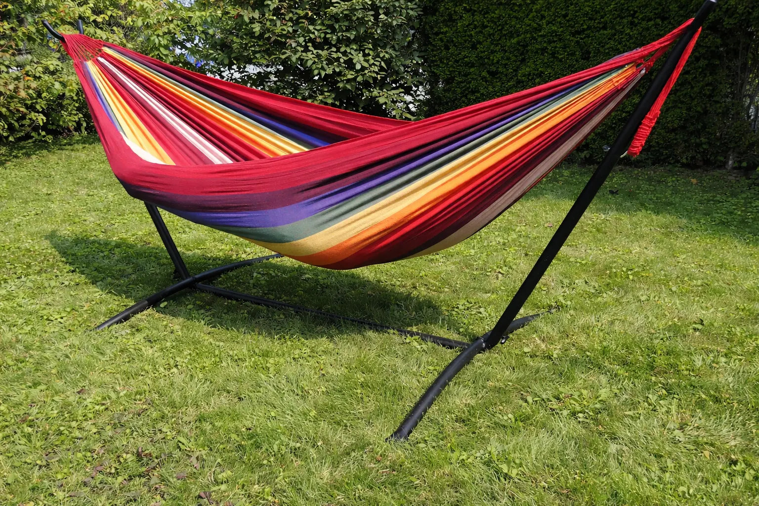 Hamac Univers Ensembles Hamac avec Support multicolores Hamac style brésilien double de luxe avec Support Universel 738447504866 20136+75121