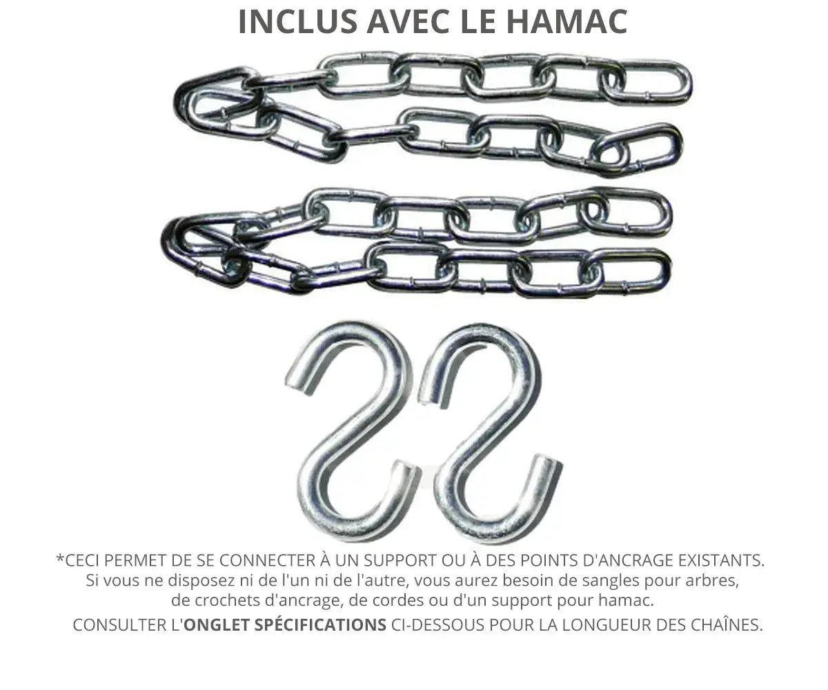Hamac Univers Hamacs naturel Hamac double en corde de coton 50501-PWT,QHD-COUNTRY,QHD-CAROLINA,QHD-BWP,QHD-GBGW,OLESI-B
