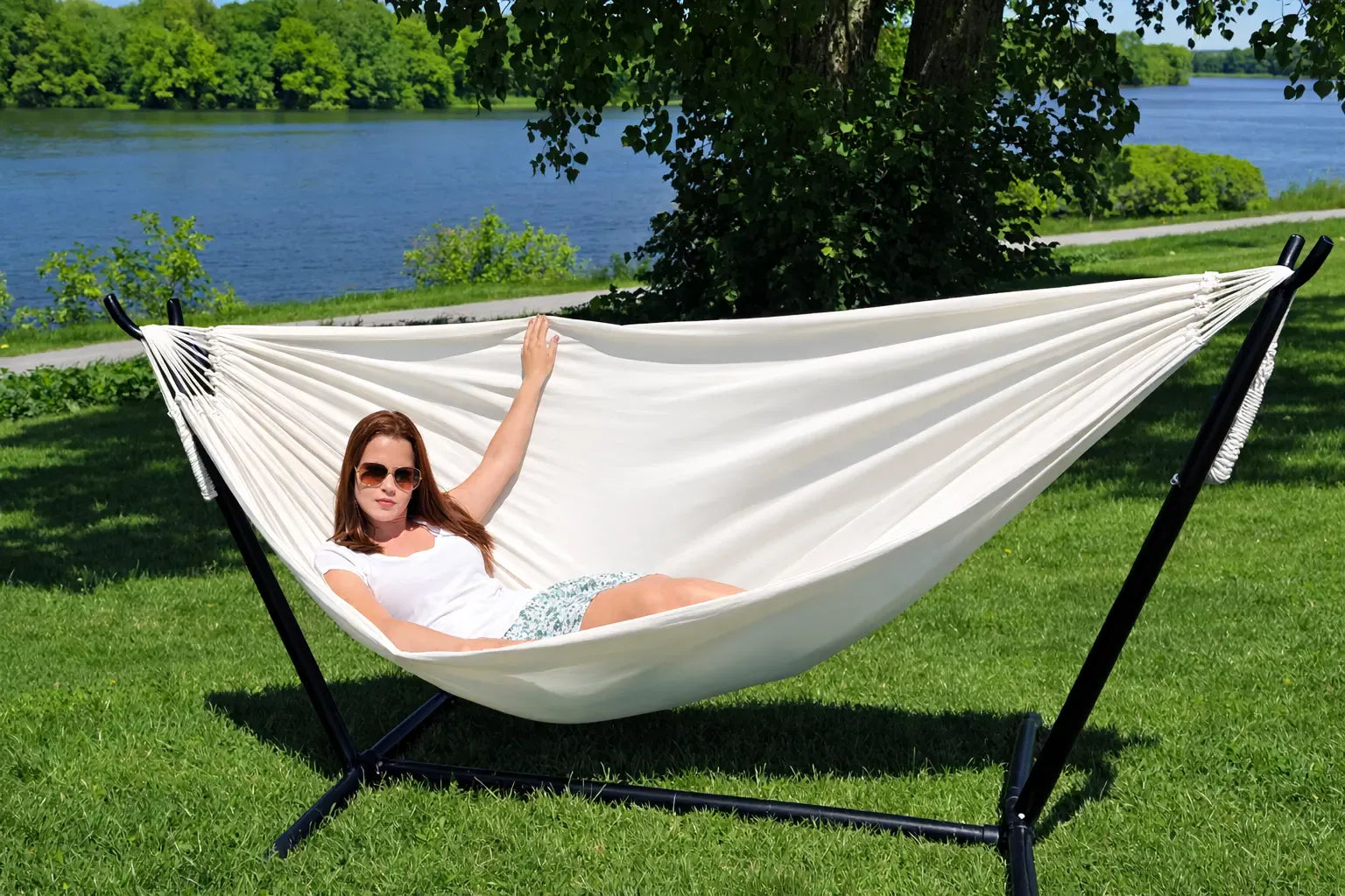 Hamac Univers Ensembles Hamac avec Support naturel Hamac style brésilien double de luxe avec Support Universel 738447504873 20150+75121