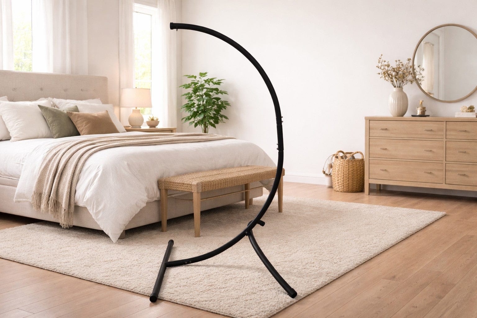 Hamac Univers Supports pour Hamacs noir Support pour Chaise suspendue et Chaise Hamac - Intérieur/Extérieur 738447504996 75217-2