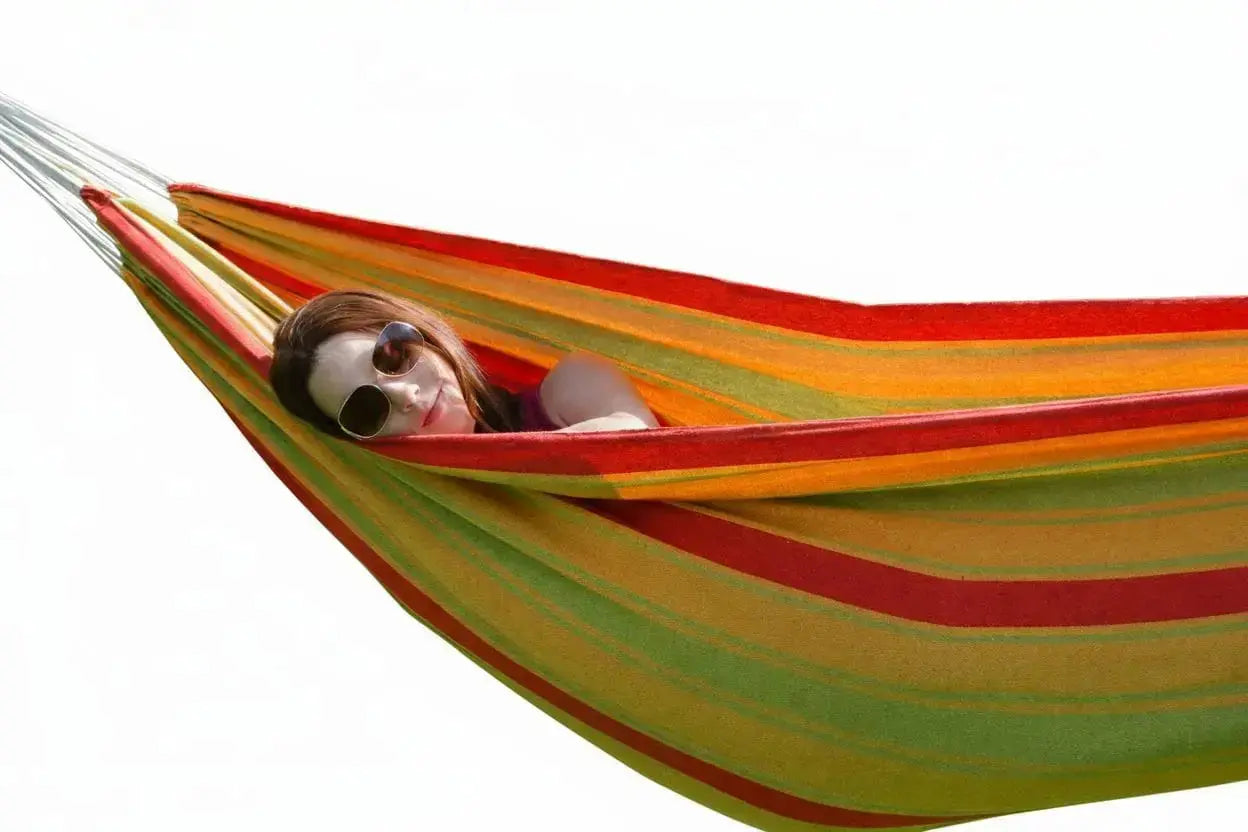 Hamac Univers Hamacs rayures-jaunes-vertes-rouges Hamac Style brésilien double de luxe 738447504828 20137