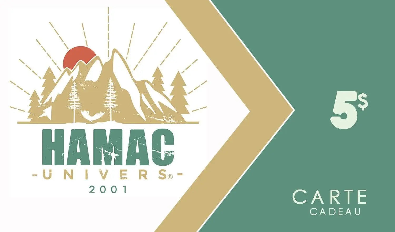carte cadeau Hamac Univers de 5$