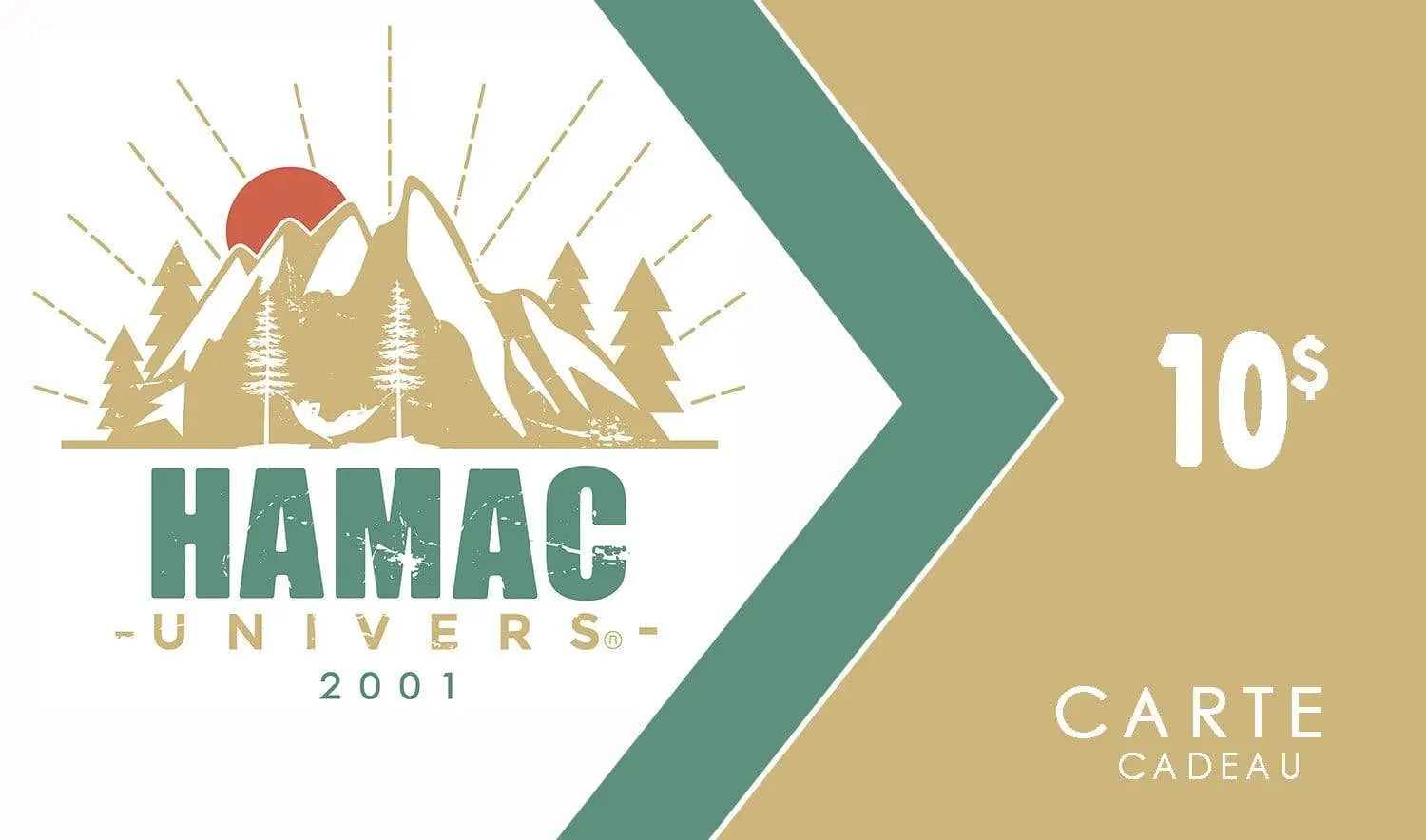 carte cadeau Hamac Univers de 10$