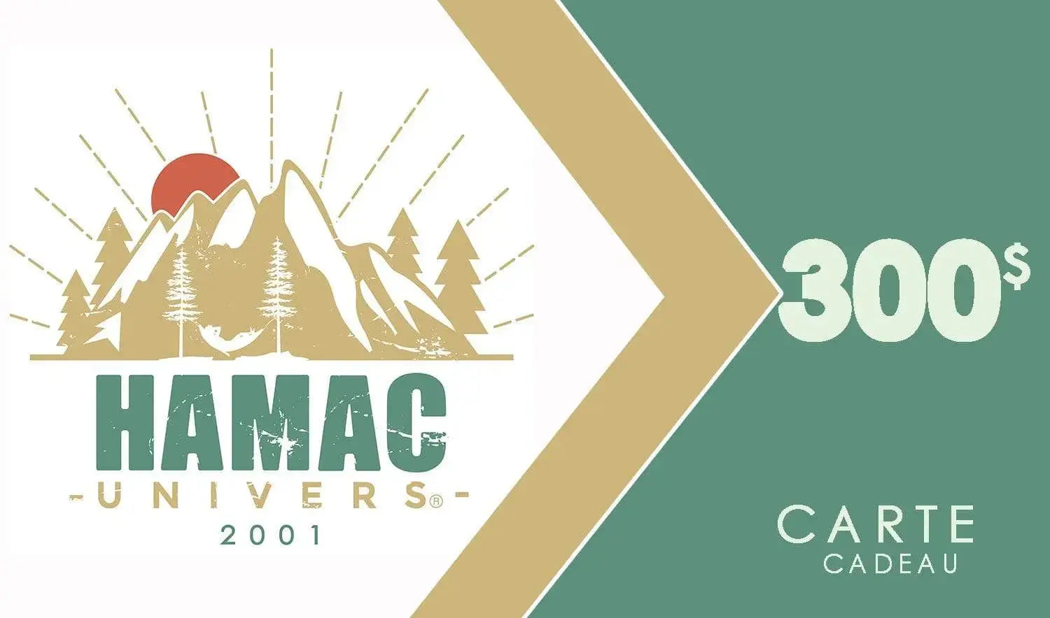 carte cadeau Hamac Univers de 300$