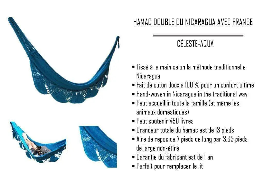 Hamac Univers Hamacs Hamac double du Nicaragua avec frange