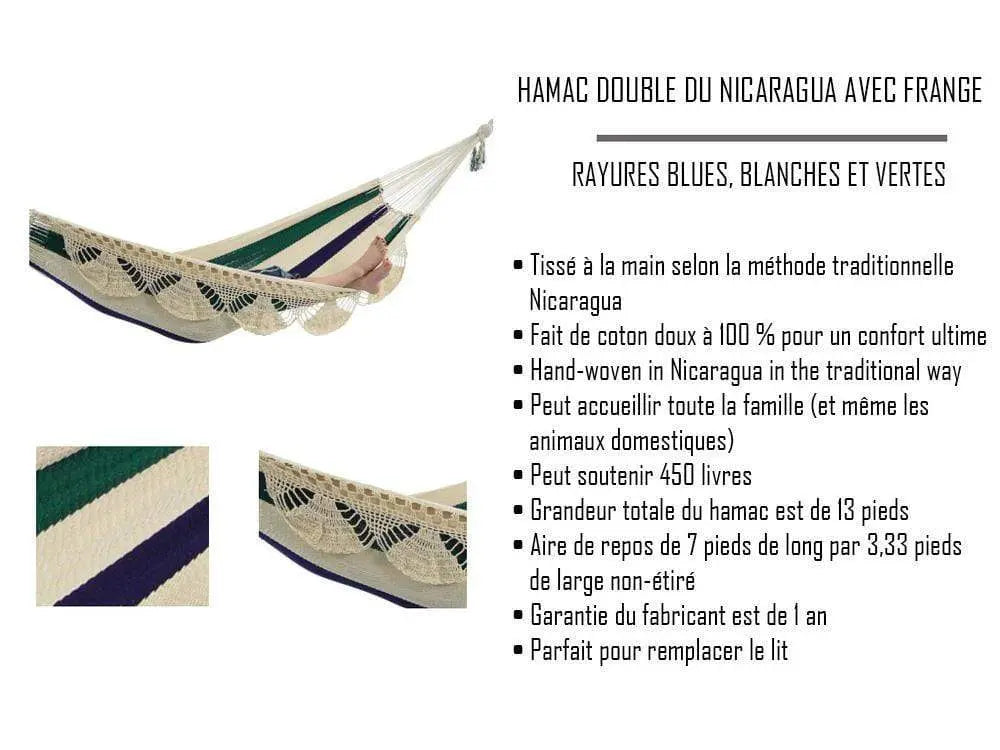 Hamac Univers Hamacs Hamac double du Nicaragua avec frange