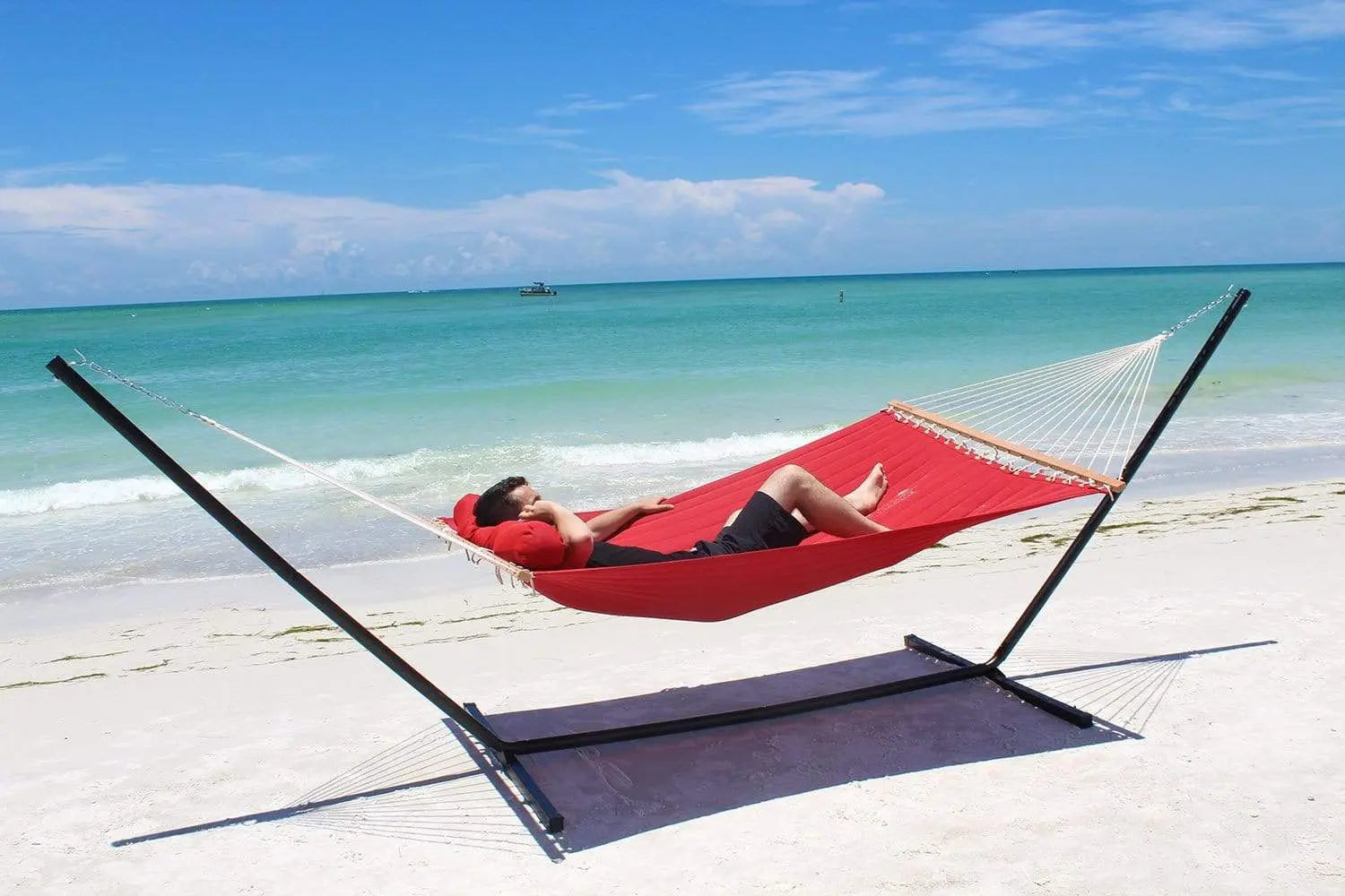 Hamac double matelassé en oléfine avec oreiller assorti et support de 15 pieds Hammock Universe