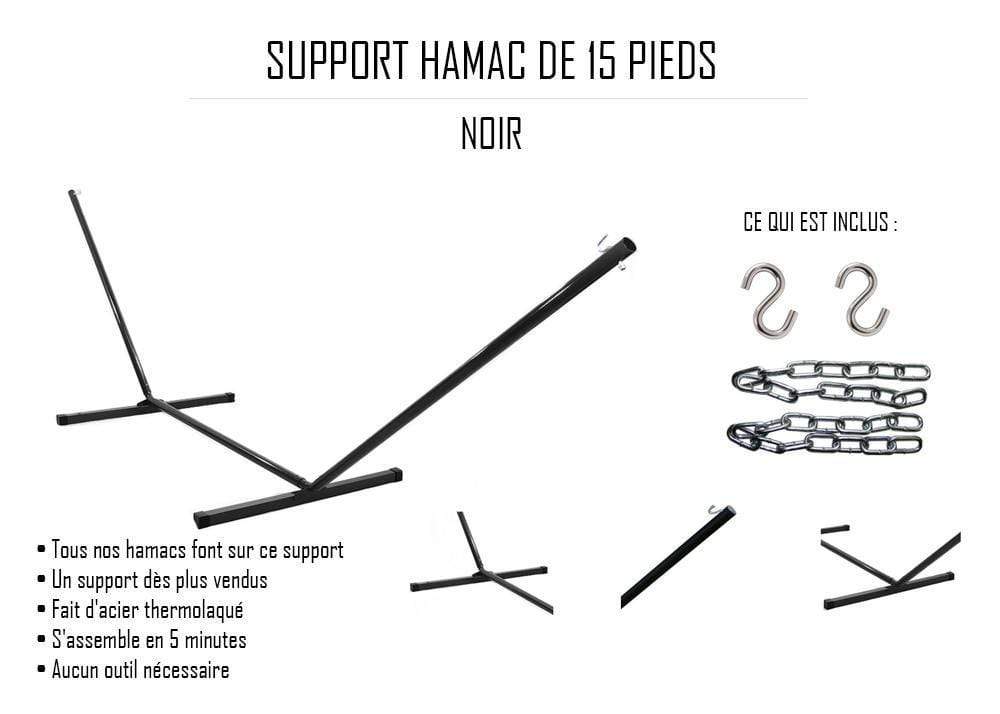 Hamac Univers Ensembles Hamac avec Support Hamac matelassé de luxe avec oreiller + Support de 15 pieds QHD-BWP+15TBSB,QHD-GBGW+15TBSB,QHD-COUNTRY+15TBSB,QHD-CAROLINA+15TBSB