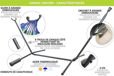 Hamac Univers Ensembles Hamac avec Support Hamac style brésilien double de luxe avec Support Universel