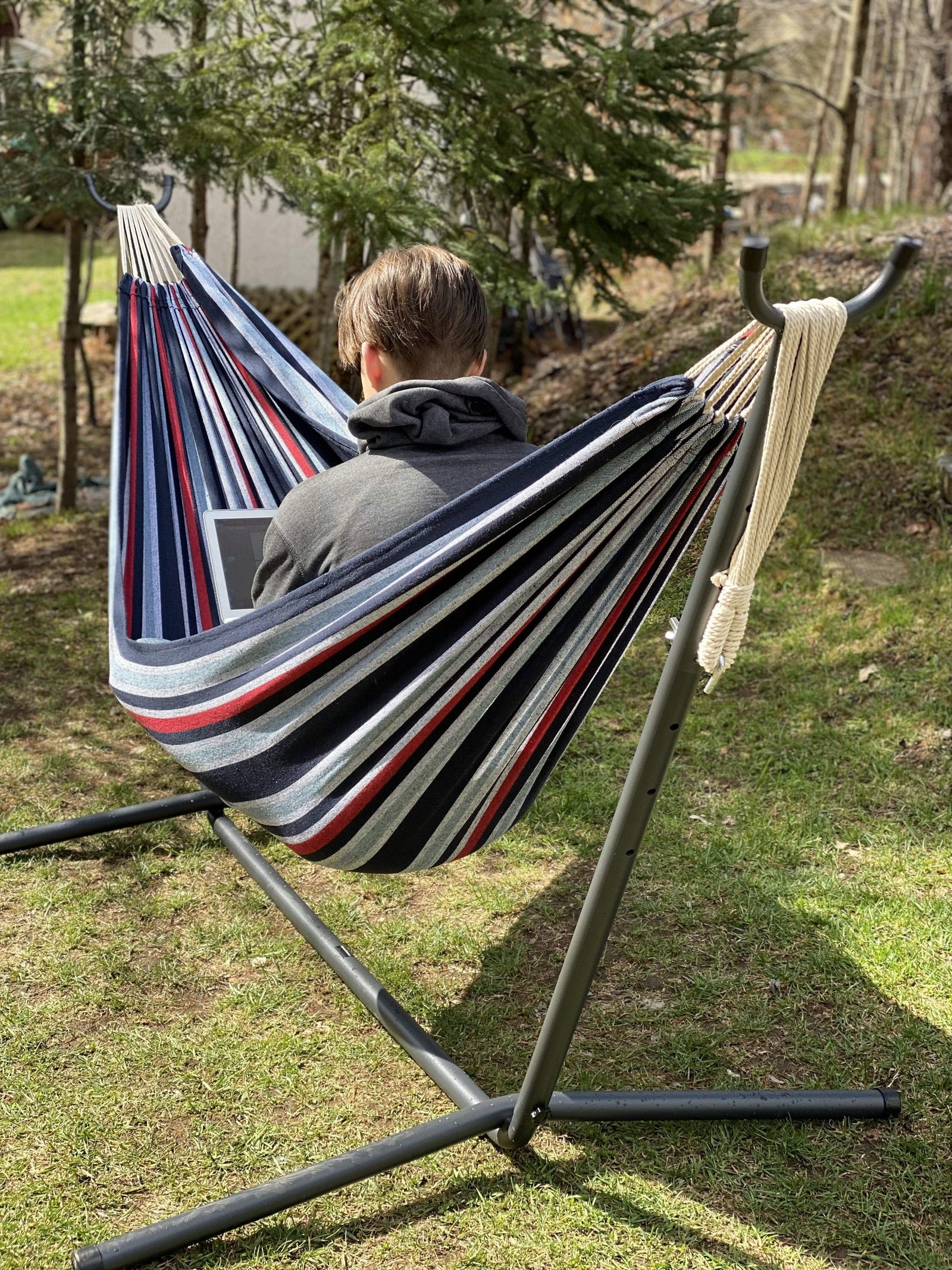 Hamac Univers Ensembles Hamac avec Support Hamac style brésilien double de luxe avec Support Universel 20137+75121