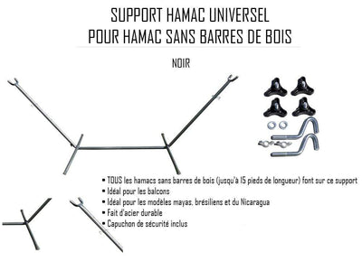 Hamac Univers Ensembles Hamac avec Support Hamac style brésilien double de qualité supérieur avec Support Universel