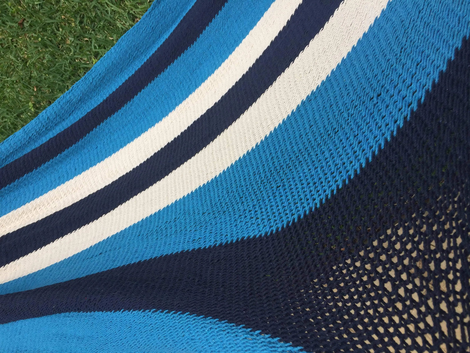 Hamac Univers Hamacs rayures-bleues-sans-frange Hamac double du Nicaragua avec frange 794604045931 DNHNFBS