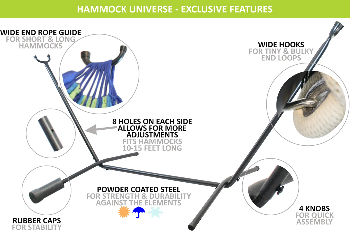 Hamac Univers Ensembles Hamac avec Support Hamac Maya - Double + Support Universel