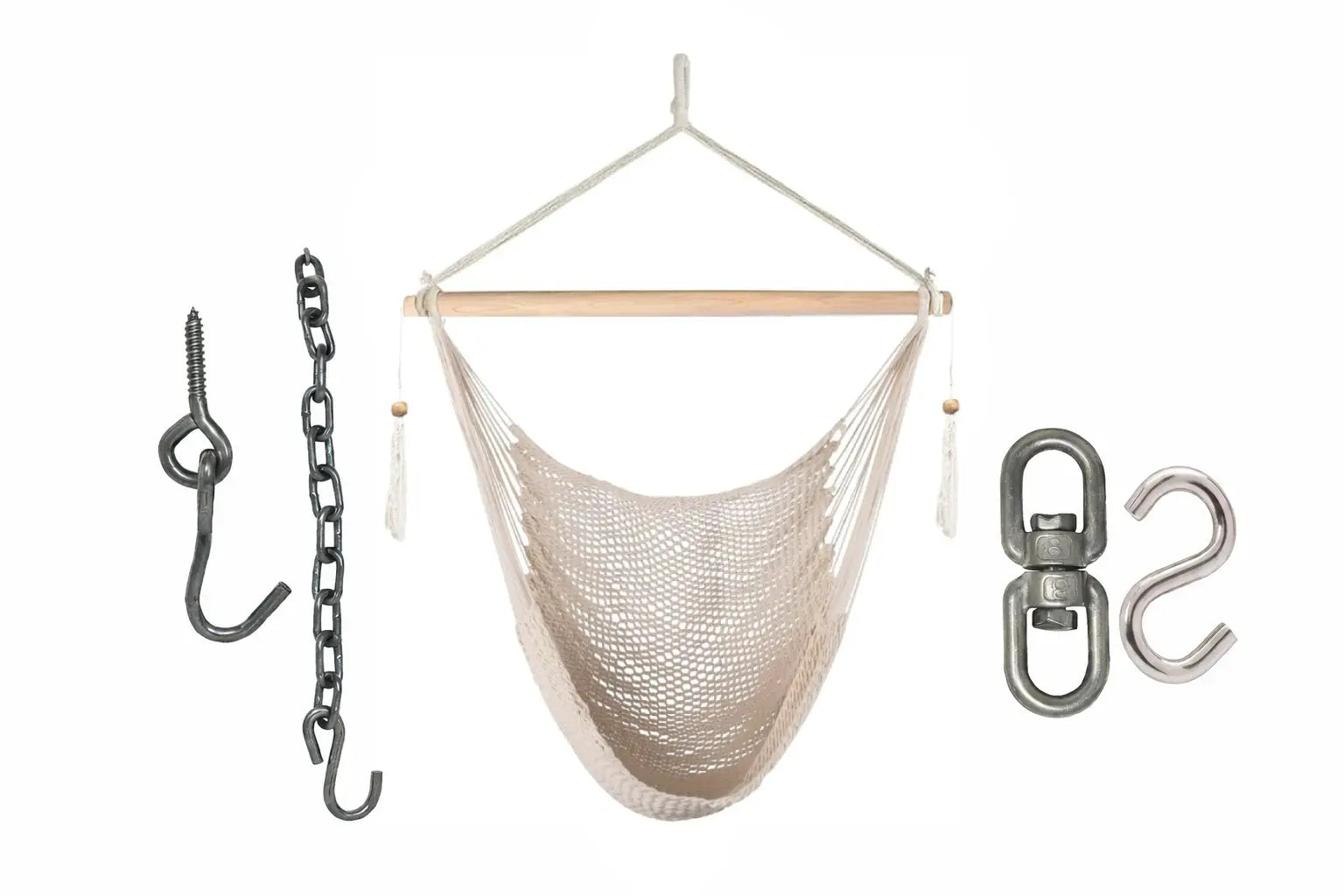 Ensemble Ultime Chaise Hamac Maya – Chaise Suspendue avec Pivot 360° et Quincaillerie d’Installation