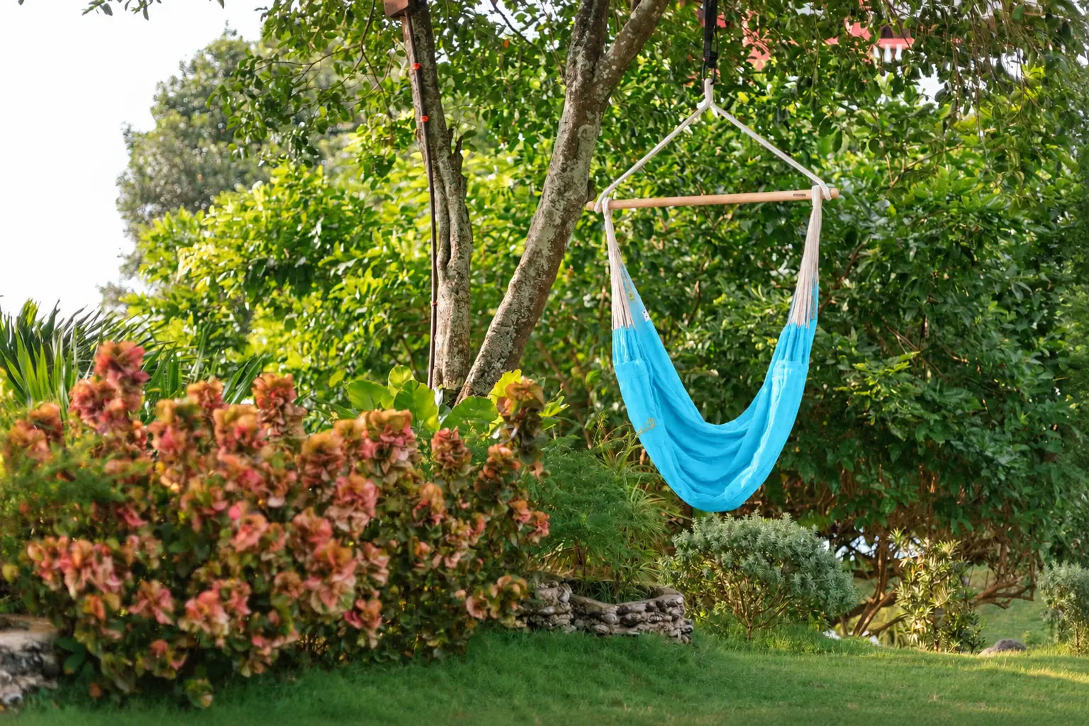 chaise hamac colombienne bleu clair