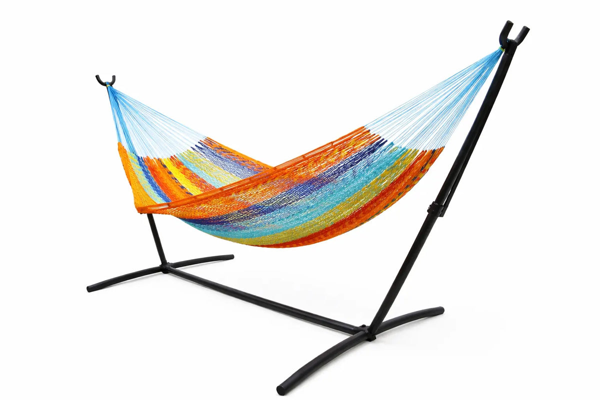 Hamac Univers Ensembles Hamac avec Support couleurs-vives Hamac maya à fil épais - grandeur familiale avec Support 738447505238 #24-MHXLTC-H+75121