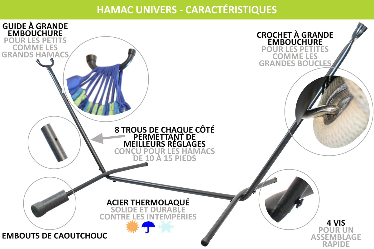 Hamac Univers Ensembles Hamac avec Support Hamac maya à fil épais - grandeur familiale avec Support  20188+75121,20190+75121,+20191+75121,20192+75121,20193+75121