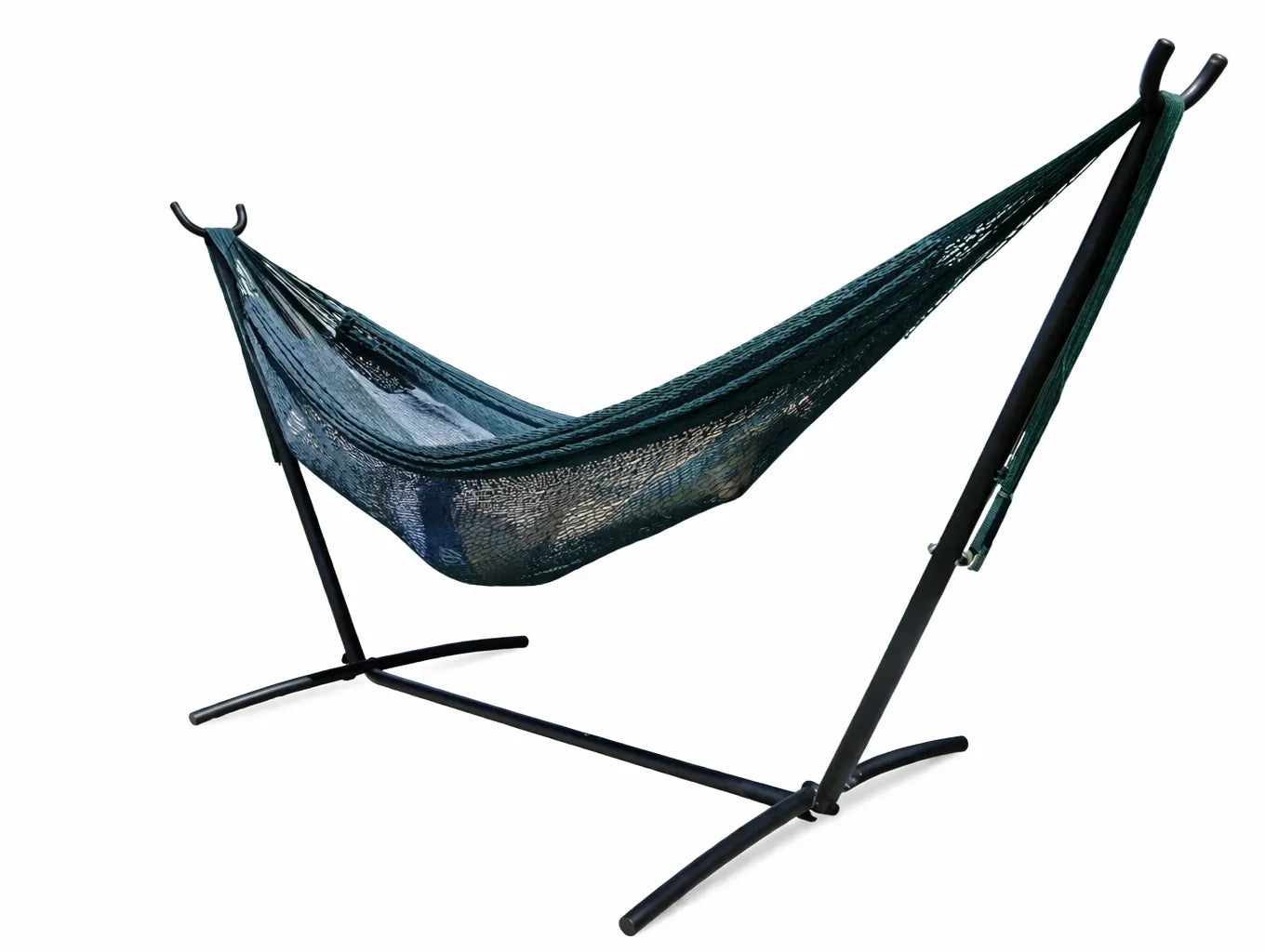 Hamac Univers Ensembles Hamac avec Support vert-foret Hamac maya à fil épais - grandeur familiale avec Support 738447505245 #24-MHXLTC-FG+75121