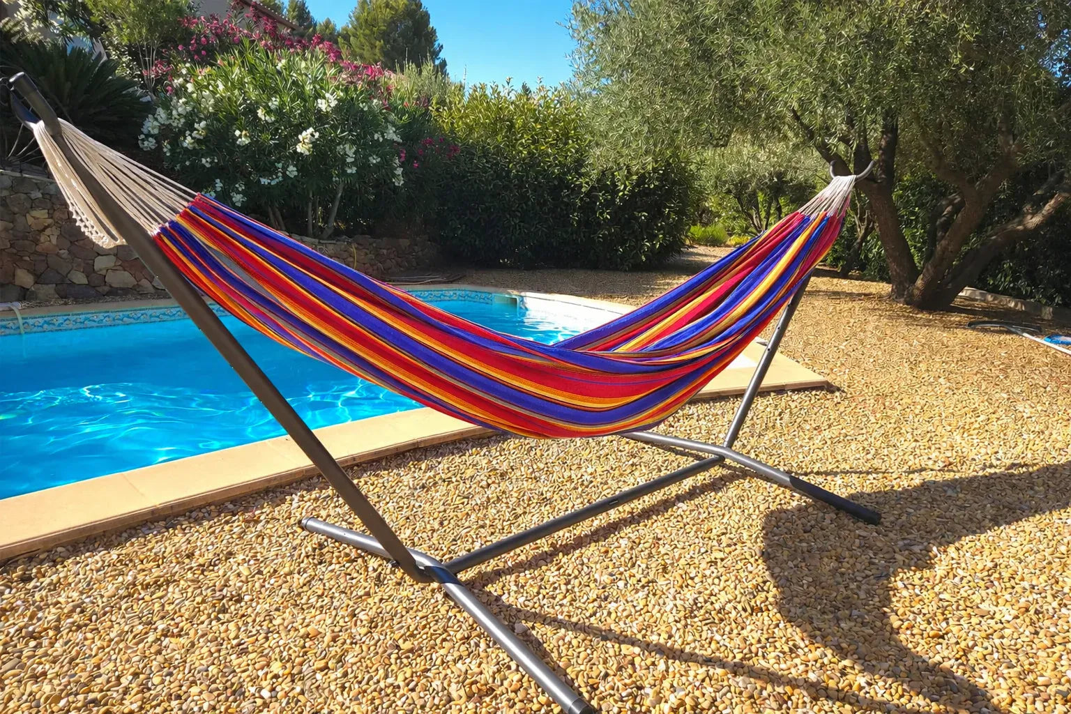 Hamac Univers Ensembles Hamac avec Support yagua-morada Hamac style brésilien double de qualité supérieure avec Support Universel 794604046129 20192+75121