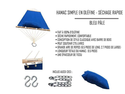 Hamac Univers Hamacs bleu-pale Hamac simple en oléfine - Séchage Rapide 738447505603 OLESI-B