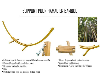 Hamac Univers Supports pour Hamacs cafe-naturel-non-teint Support pour hamac en bambou 738447504941 BHS-C