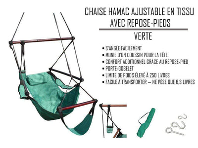 Hamac Univers Chaises Hamacs Chaise hamac ajustable en tissu avec repose-pieds