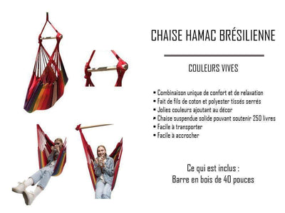 Hamac Univers Chaises Hamacs Chaise hamac brésilienne Intérieur/Extérieur