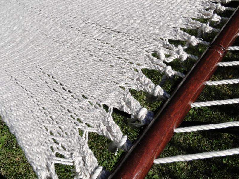 Hamac avec Support - Polyester de luxe Double crème et Support de 15 pieds noir