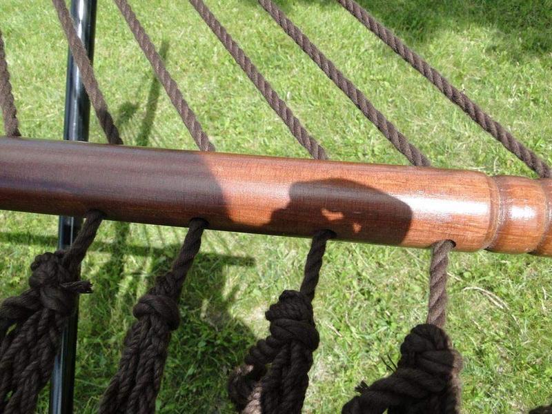 Hamac Univers Ensembles Hamac avec Support Hamac de luxe en cordes de polyester + Support en rotin-osier