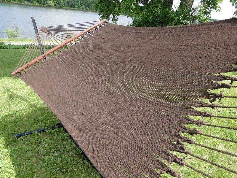 Hamac Univers Ensembles Hamac avec Support Hamac de luxe en cordes de polyester + Support en rotin-osier