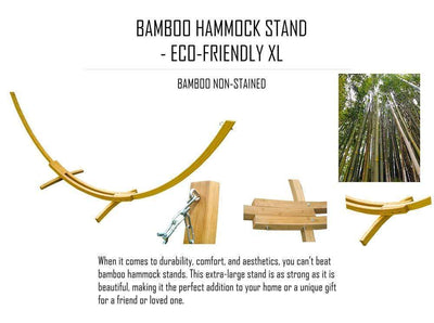 Hamac Univers Ensembles Hamac avec Support Hamac double matelassé en oléfine avec oreiller assorti et support en bambou