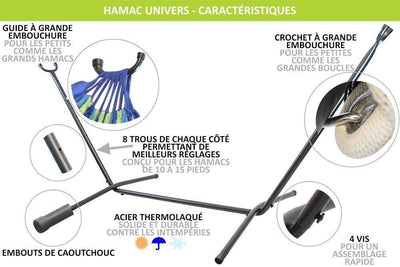 Hamac Univers Ensembles Hamac avec Support Hamac Maya - Double + Support Universel