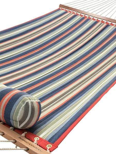 Hamac Univers Hamacs rouge-bleu-gris-blanc Hamac matelassé de luxe avec oreiller 799475616273 QHD-RBGW