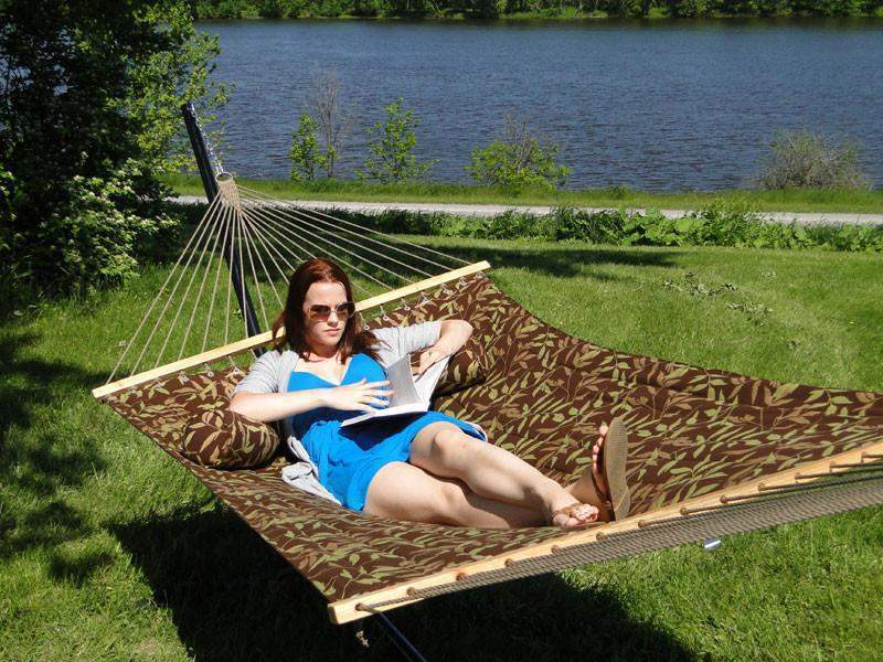 Hamac Univers Hamacs Silouhette Meadow Hamac de luxe Sunbrella + oreiller SUN-SM