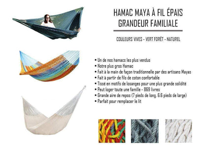Hamac Univers Ensembles Hamac avec Support Support hamac en bambou avec hamac maya en grosses cordes - Familial